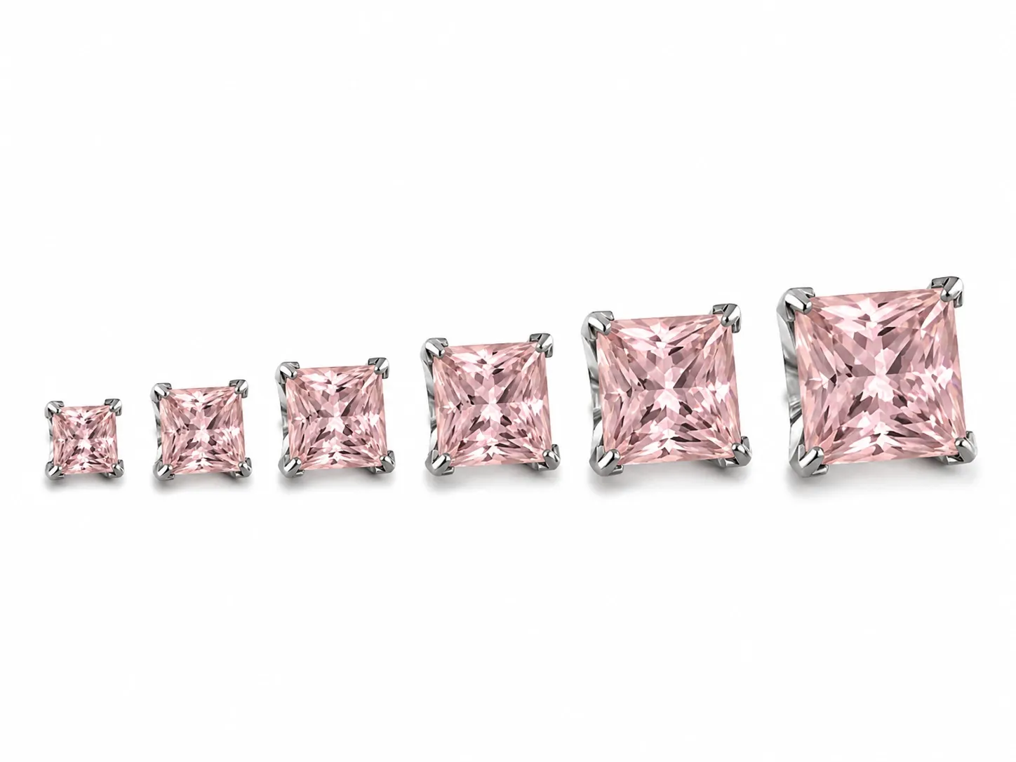 Neometal Threadless Princess Prong Set Facetted Gem - Morganite CZ