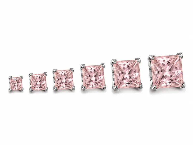 Neometal Threadless Princess Prong Set Facetted Gem - Morganite CZ