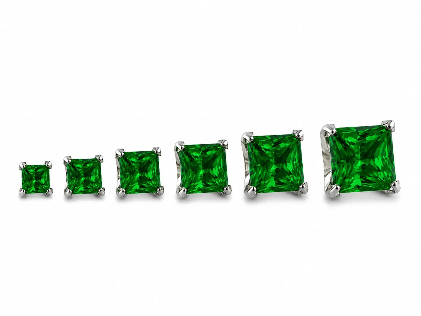 Neometal Threadless Princess Prong Set Facetted Gem - Emerald CZ