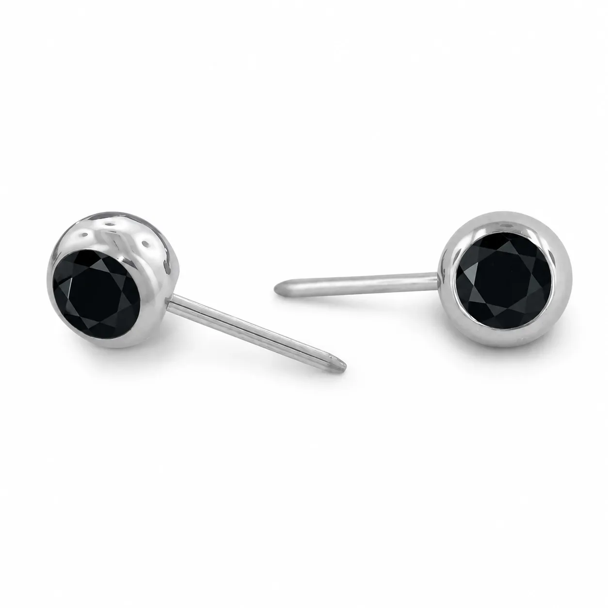 Neometal Threadless Mini Side Set Gem - Facetted Gem Black CZ Neometal Threadless Mini Side Set Gem - Facetted Gem Black CZ
