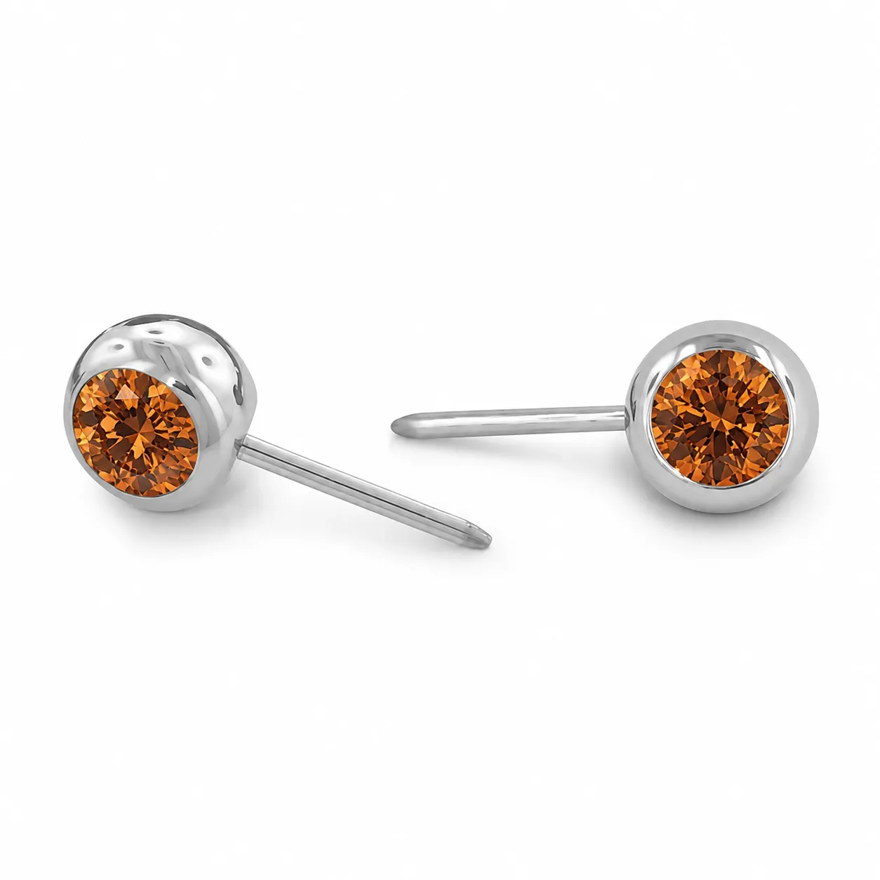 Neometal Threadless Mini Side Set Gem - Facetted Gem Caramel CZ Neometal Threadless Mini Side Set Gem - Facetted Gem Caramel CZ