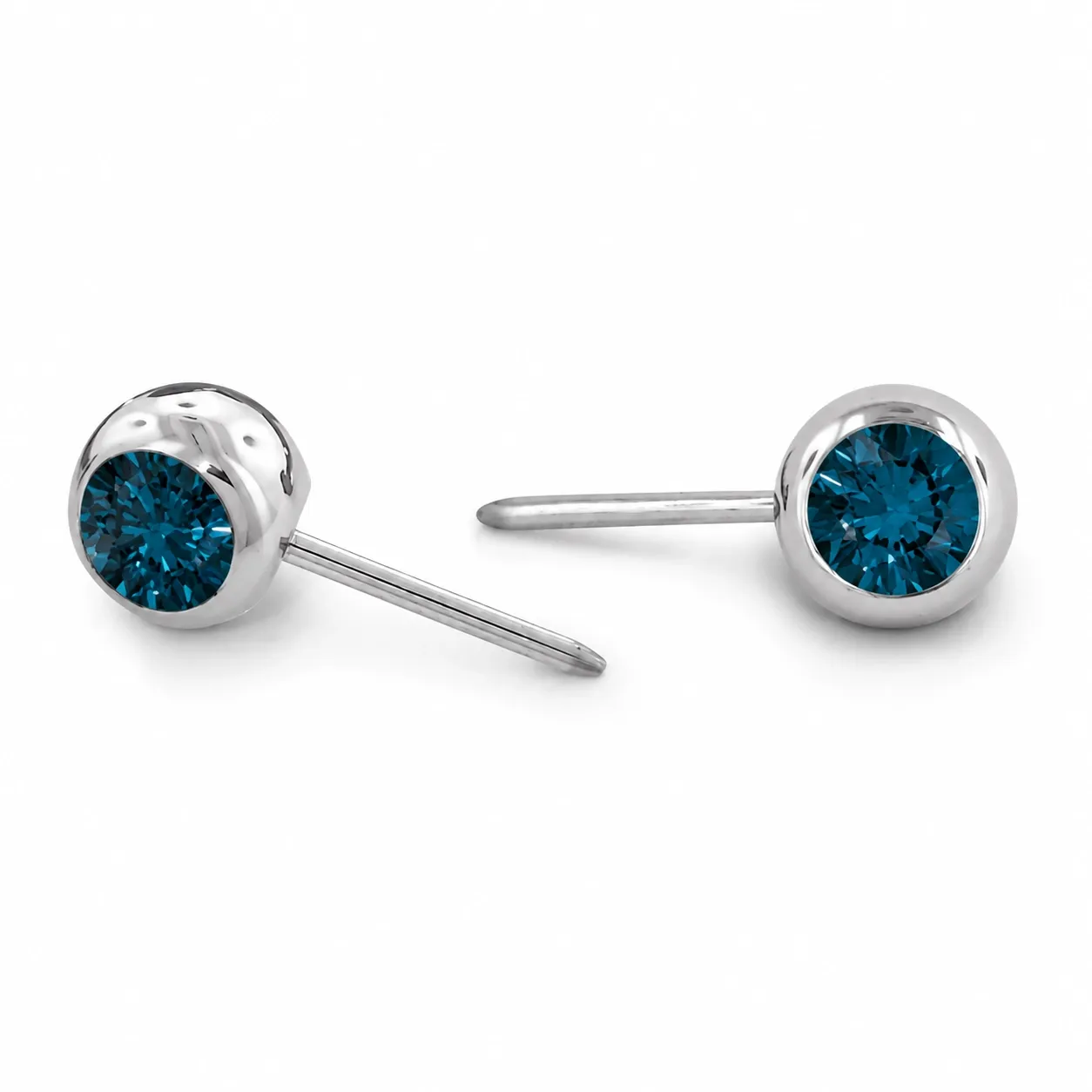 Neometal Threadless Mini Side Set Gem - Facetted Gem London Blue CZ Neometal Threadless Mini Side Set Gem - Facetted Gem London Blue CZ