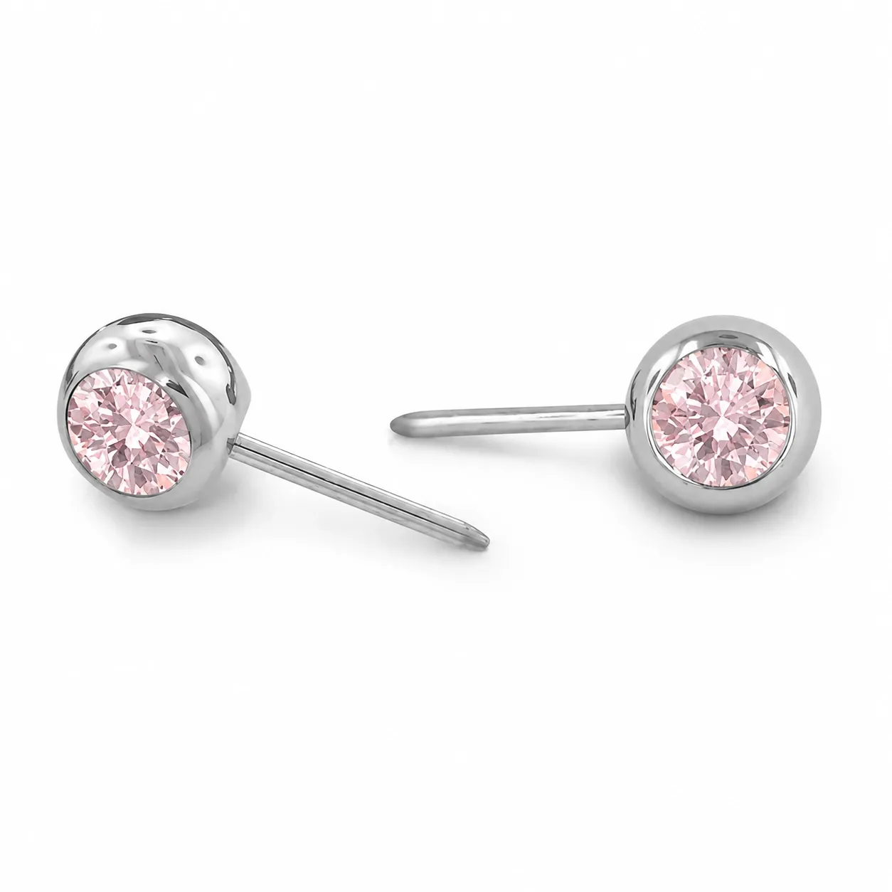 Neometal Threadless Mini Side Set Gem - Facetted Gem Morganite CZ Neometal Threadless Mini Side Set Gem - Facetted Gem Morganite CZ