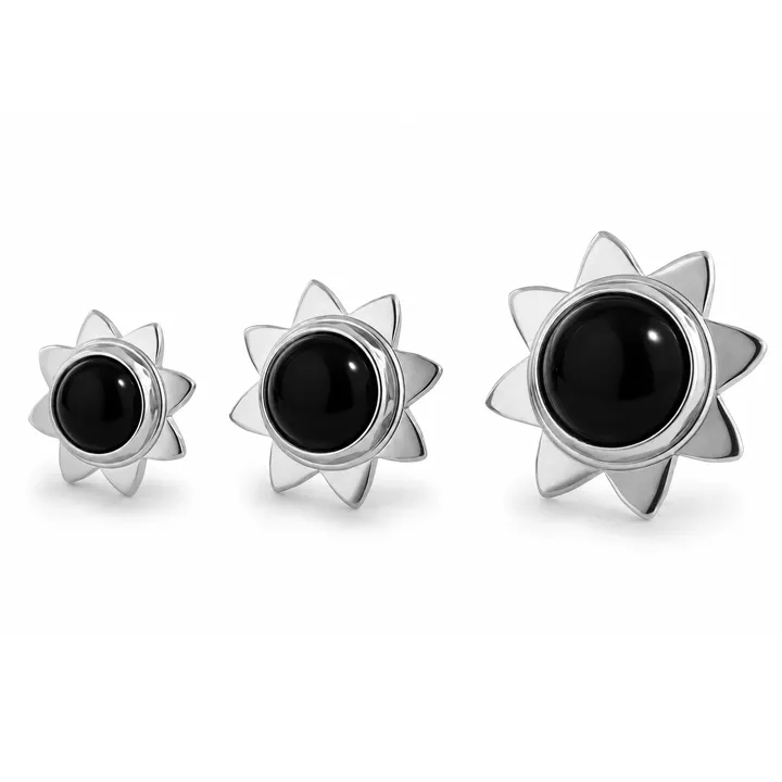 Neometal Threadless Bezel Set Cabochon Sun - Onyx