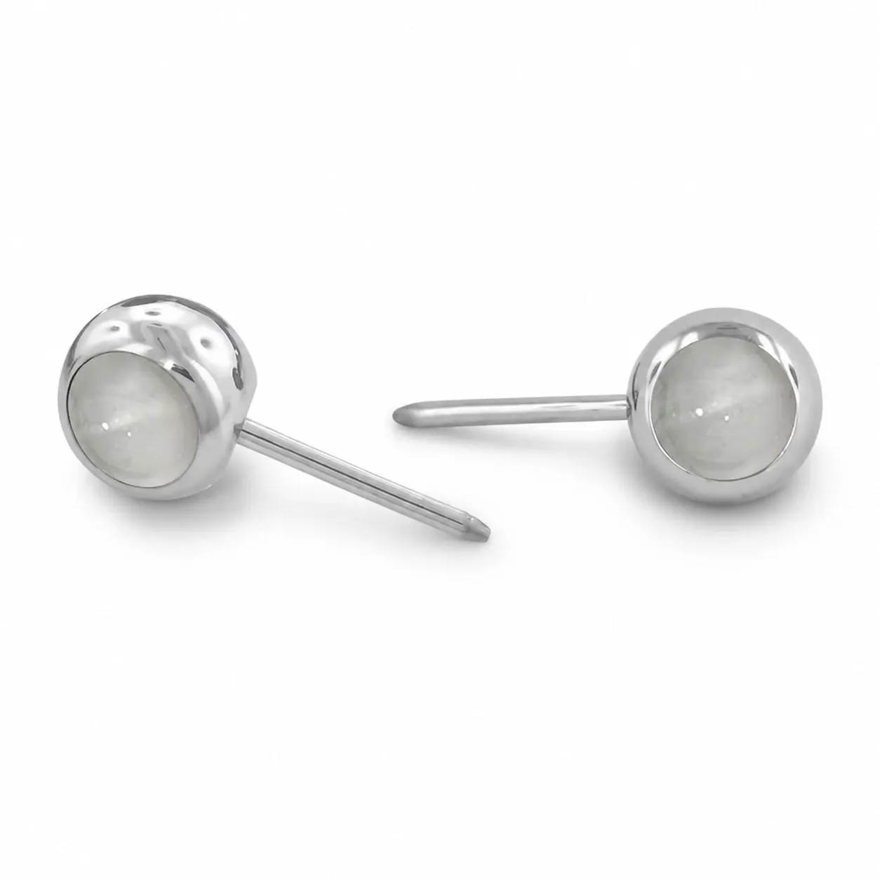 Neometal Threadless Mini Side Set Gem - Natural Stone Cabochon Moonstone Neometal Threadless Mini Side Set Gem - Natural Stone Cabochon Moonstone