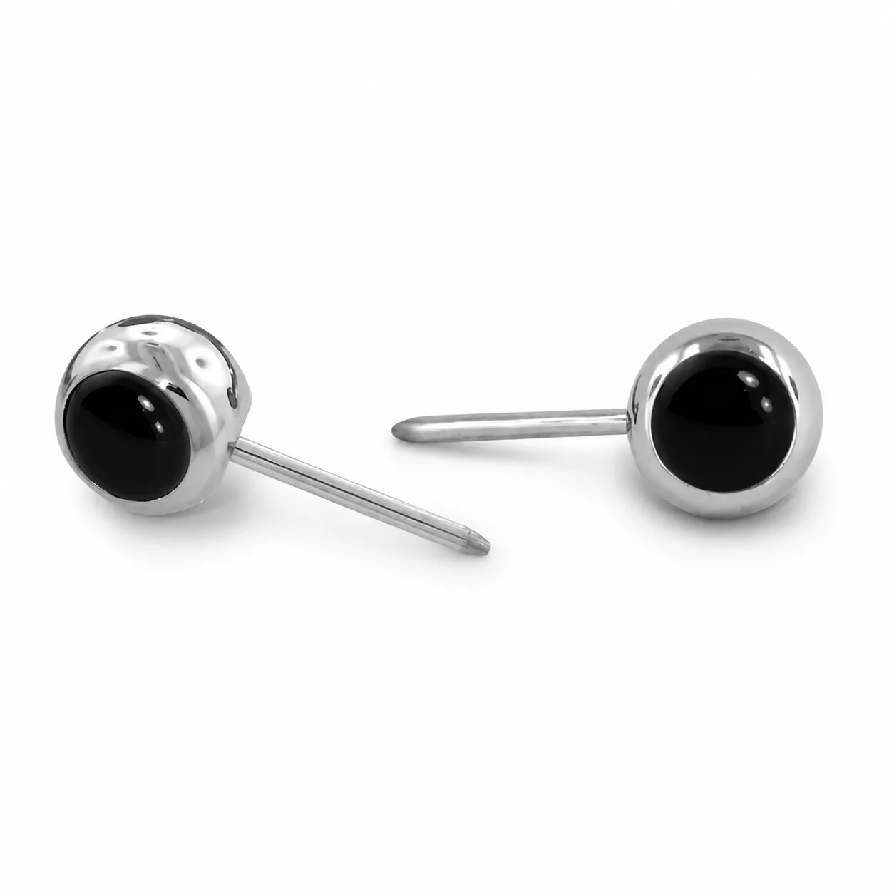 Neometal Threadless Mini Side Set Gem - Natural Stone Cabochon Onyx Neometal Threadless Mini Side Set Gem - Natural Stone Cabochon Onyx