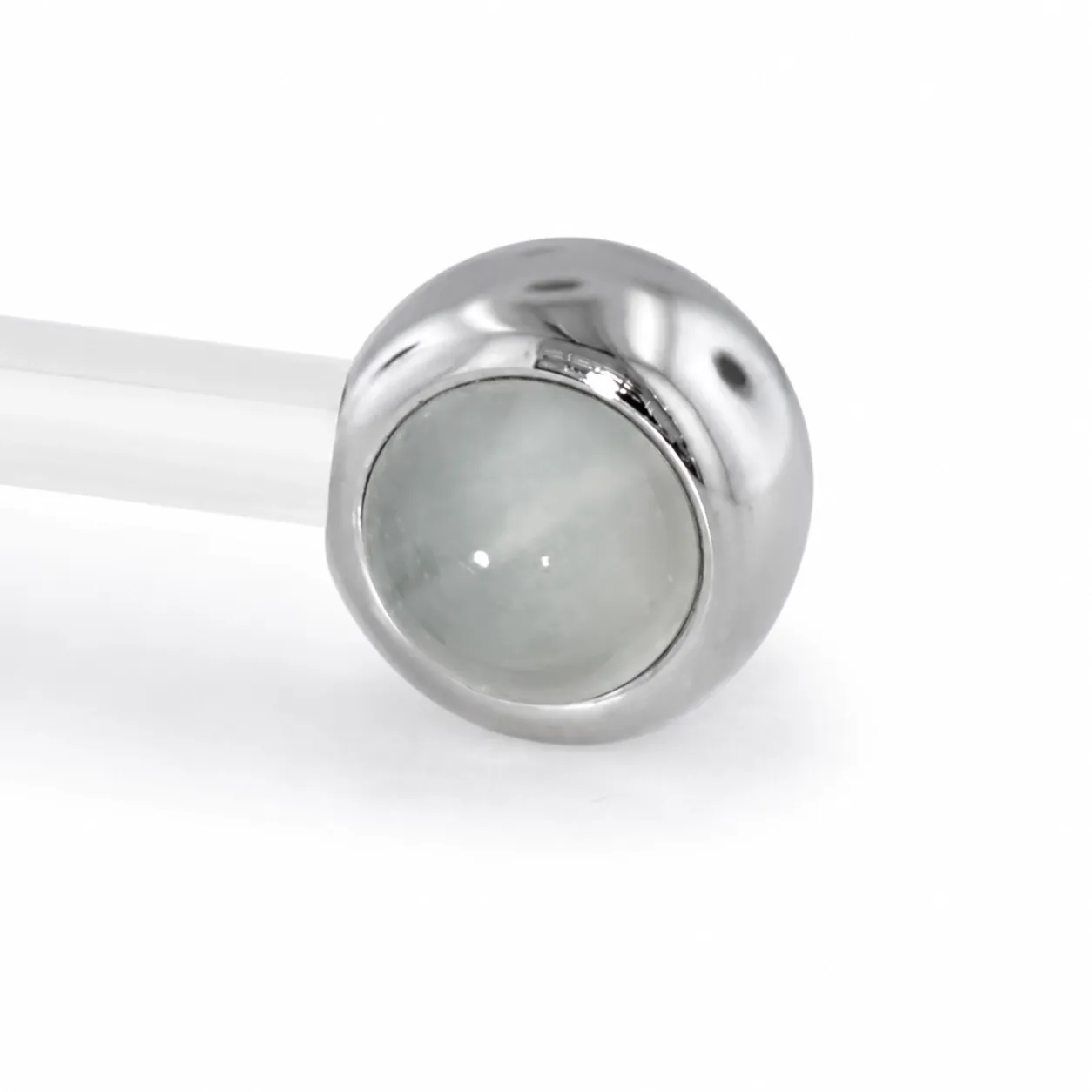 Neometal Threadless Side Set Gem - Natural Stone Cabochon Moonstone Neometal Threadless Side Set Gem - Natural Stone Cabochon Moonstone