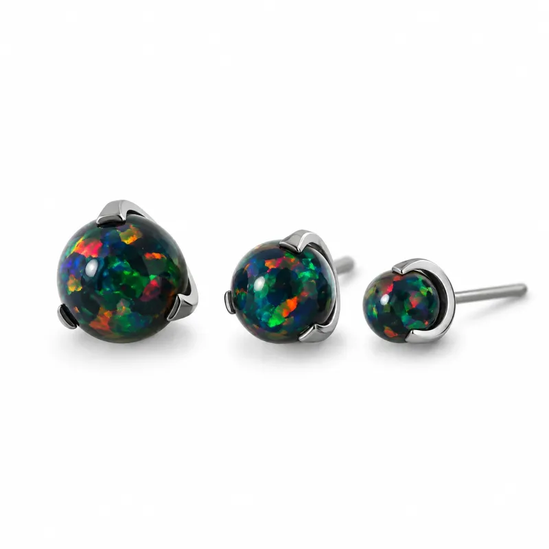 Neometal Threadless Prong Set Sphere - Black Opal