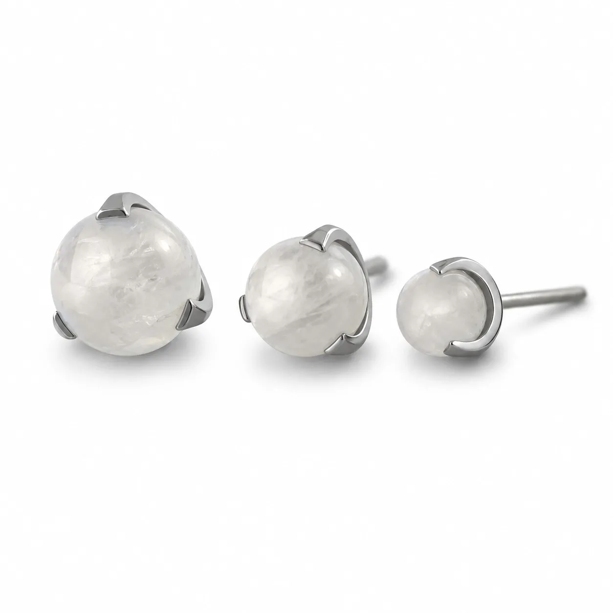 Neometal Threadless Prong Set Sphere - Moonstone Neometal Threadless Prong Set Sphere - Moonstone