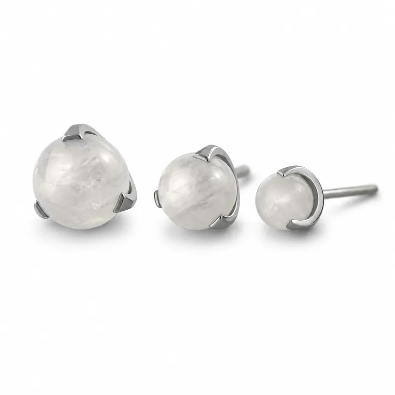 Neometal Threadless Prong Set Sphere - Moonstone