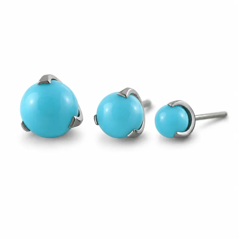 Neometal Threadless Prong Set Sphere - Turqoise
