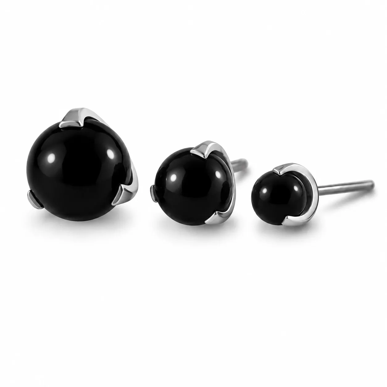 Neometal Threadless Prong Set Sphere - Onyx