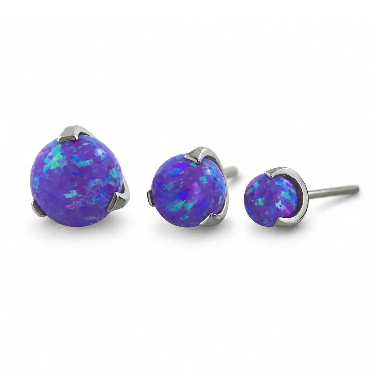 Neometal Threadless Prong Set Sphere - Purple Opal