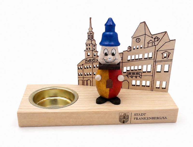 Teelichthalter "FRÄNKI" mit Marktsilhouette Frankenberg/Sa.