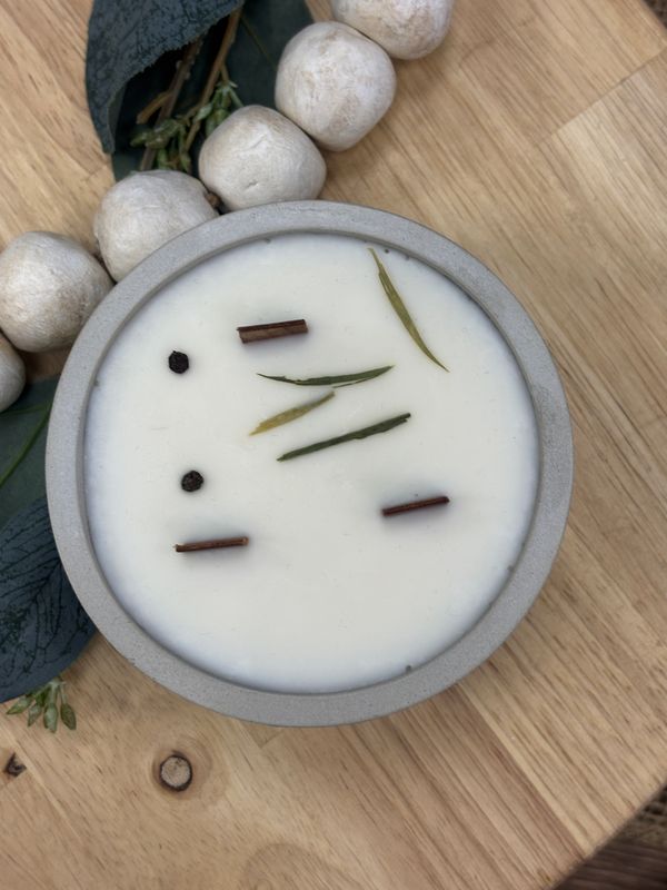 09 oz Round W/Lid, Birch & Black Pepper, Gray