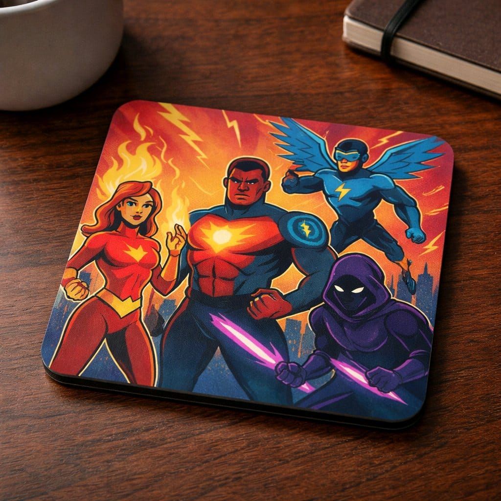 Personalised 10cm glass coaster with your uploaded photo, artwork or logo printed in full colour.