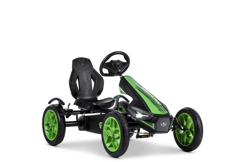 Dino Cars Racer Green in black with green stickers, sports seat and black tires with green rims