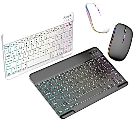 Wireless RGB Keyboard and Mouse Combo with Backlight for iPad, PC, Laptop