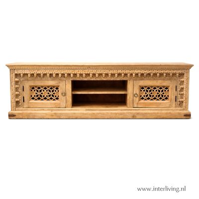 dressoir of TV kast van mango hout uit India - jodhpur - naturel mangohout - 160 cm  x 50 x 40 cm