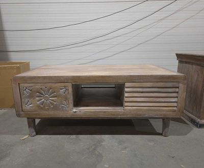 salontafel uit India met schuifdeurtjes - 110 x 60 x 45 cm  - mangohout