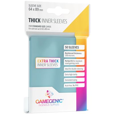 Thick Inner Card Sleeves: Standard Card Game, 50/pk