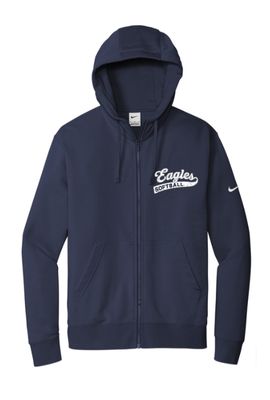EVW Softball Nike Club Fleece Full Zip Hoodie-Navy