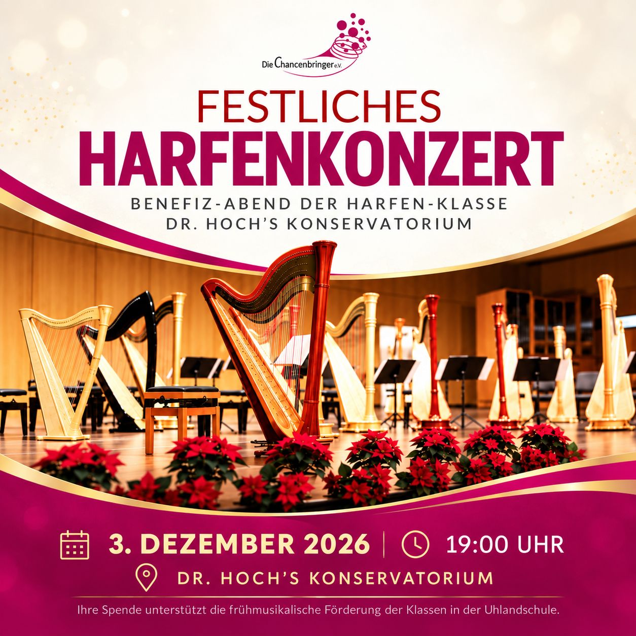 Festliches Harfenkonzert am 3. Dezember 2026  | 19 Uhr Dr. Hoch´s Konservatorium, Frankfurt/M.