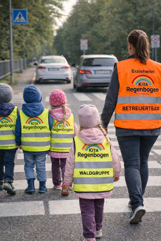 Kita Warnwesten für Ausflüge – personalisiert mit Logo und Namen – mehr Sicherheit für Kinder