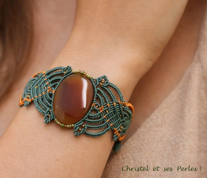 Bracelet macramé Féérique et Cornaline
