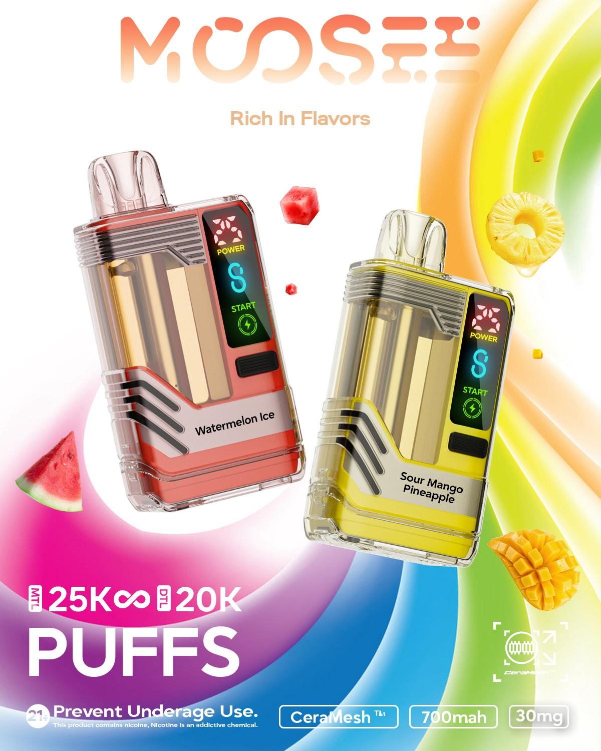 Moosee 25k (10 Pack) - Strawberry Colada