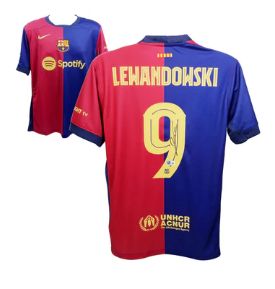 Jersey Robert Lewandoski  Barcelona 2024 2025 Autograph Jersey Signed Autographed LEWANDOSKI 9 Beckett Authentication Barcelona 24/25