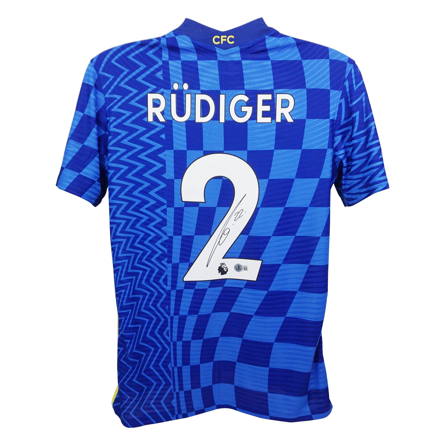 Jersey Chelsea 2021 2022 Jersey Signed Rudiger 2 Autographed Autograph RUDIGER Beckett Autograph Rudiger Chelsea Jersey Chelsea 2021 2022  Authentic original Chelsea Jersey Signed Autographed Autograp