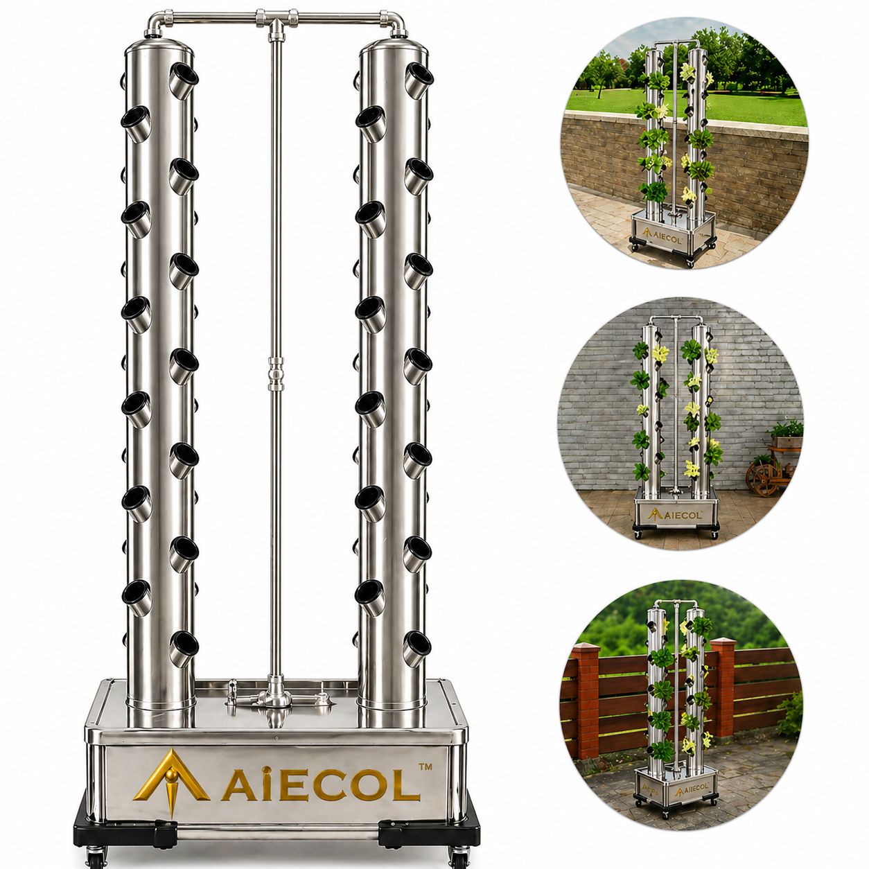 AIMOBILE™ × AIECOL™ Sun-Fed Vertical Garden System