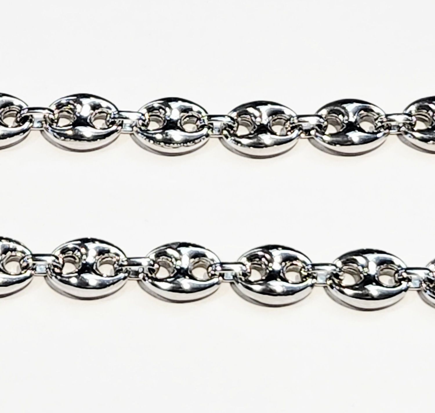 ''24 SILVER MARINERS LINK CHAIN RHODIUM PLATED