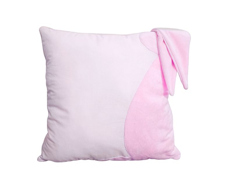 Poduszka dekoracyjna Jasiek Królik Lulu Różowy 40x40 bawełna plusz