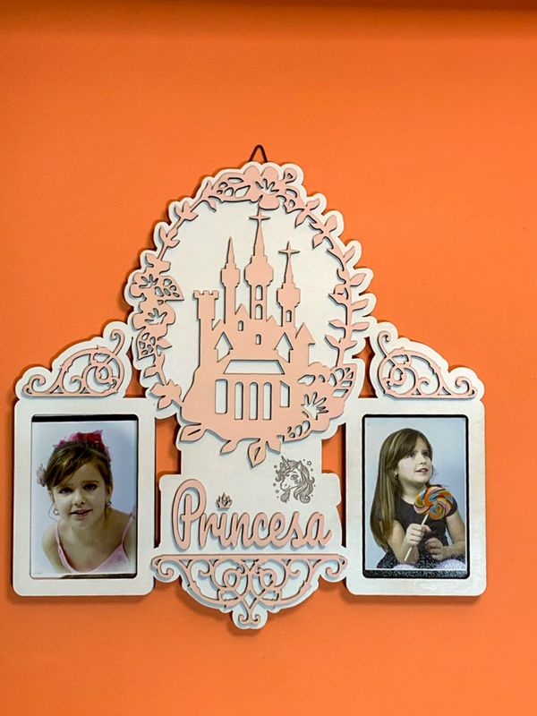 Marco portafotos “Princesa” personalizado en madera -2 fotos