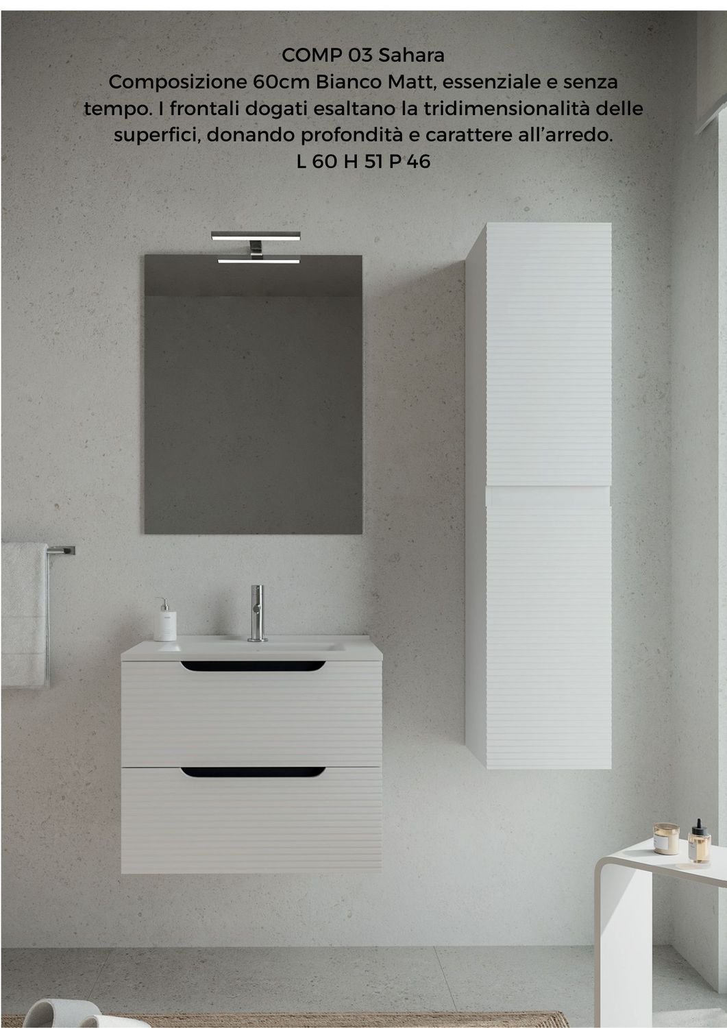 Composizione bagno SAHARA 3 bianco lucido 60 CM