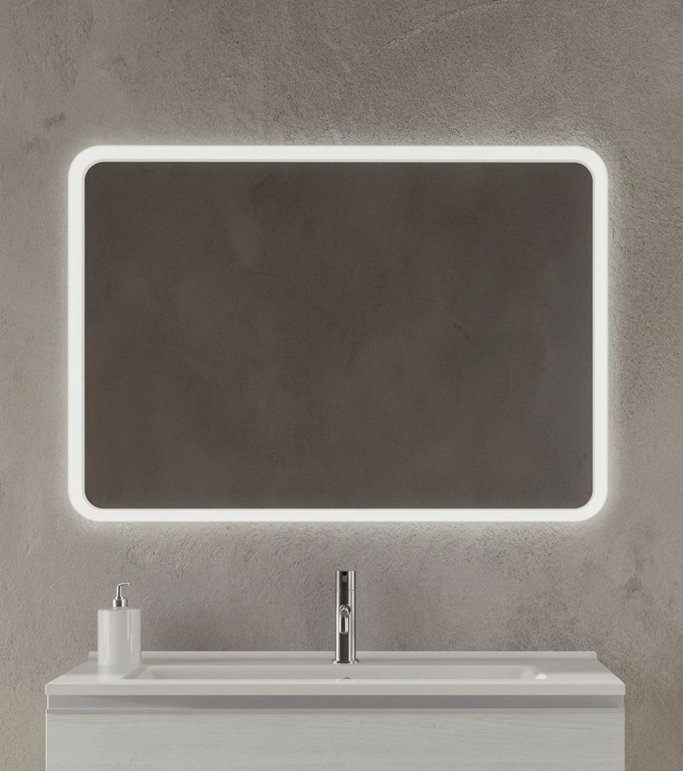 SPECCHIO RETTANGOLARE CON FASCIA LED
