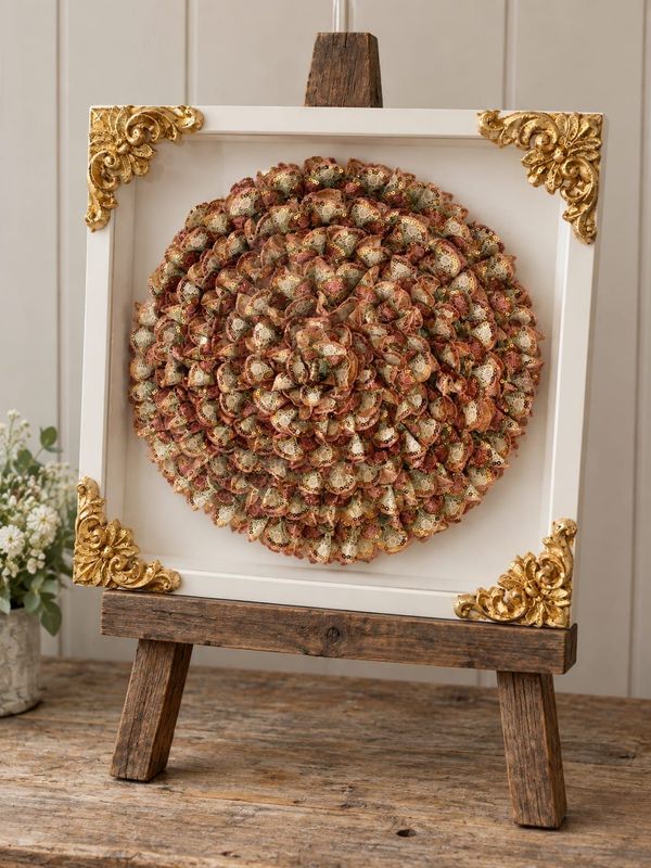 Pink & Gold Sequin Wall Art β Handwoven ribbon art Pink & Gold Sequin Wall Art β Handwoven ribbon art