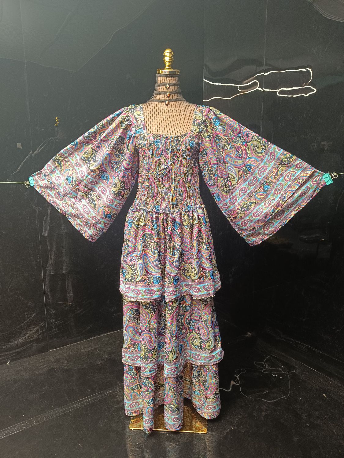 L/XL Rahima Silk Dress 57" Long Jalabiya