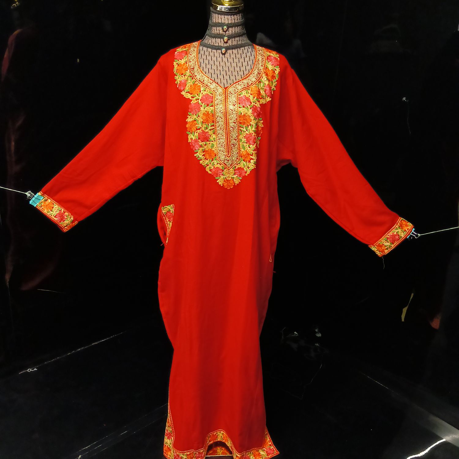 Free Size Kashmiri Kaftan Cotton Dress 57" Long Jalabiya