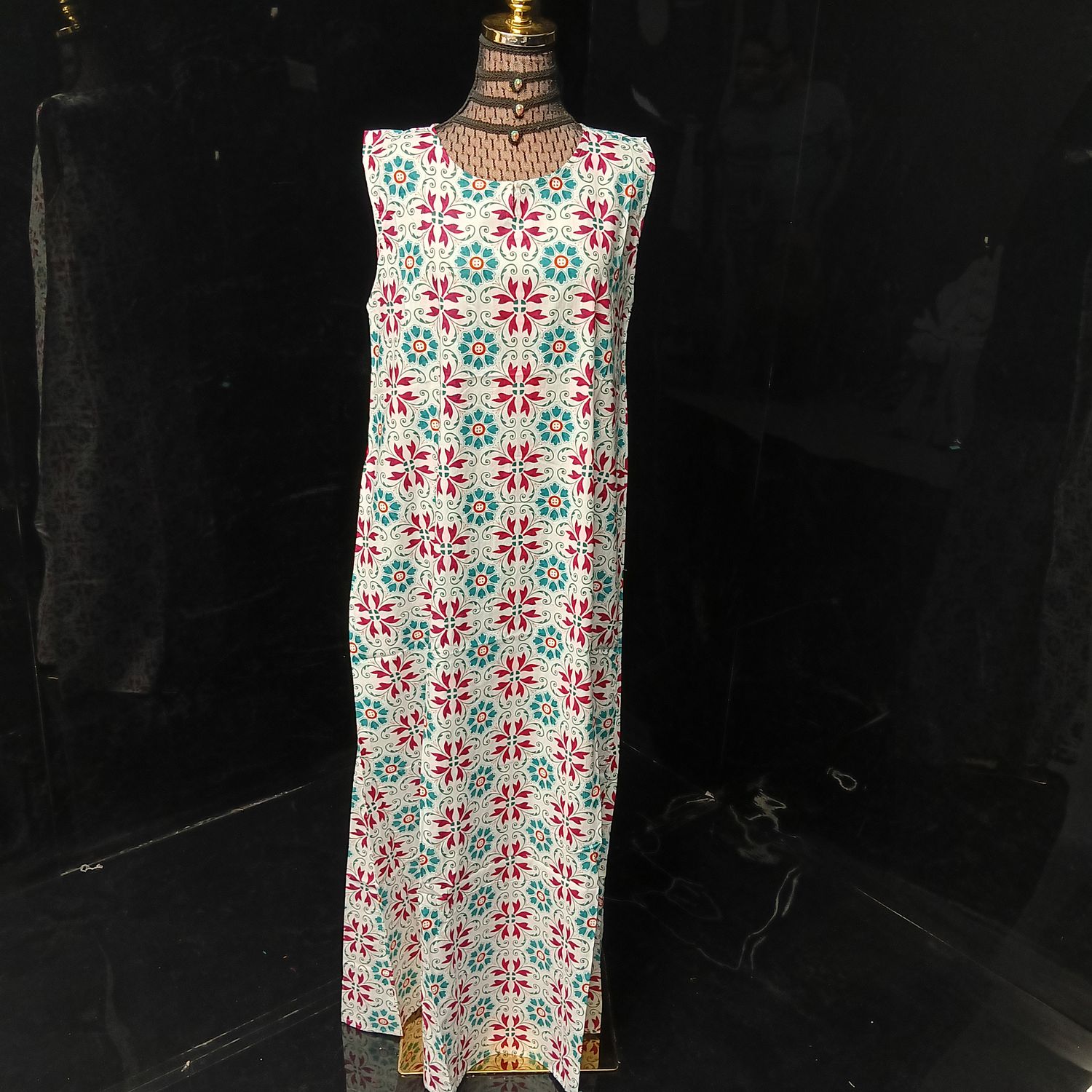 S-M 2 Piece Set Co_Ord_Set Rasha Pure Cotton Dress Jalabiya