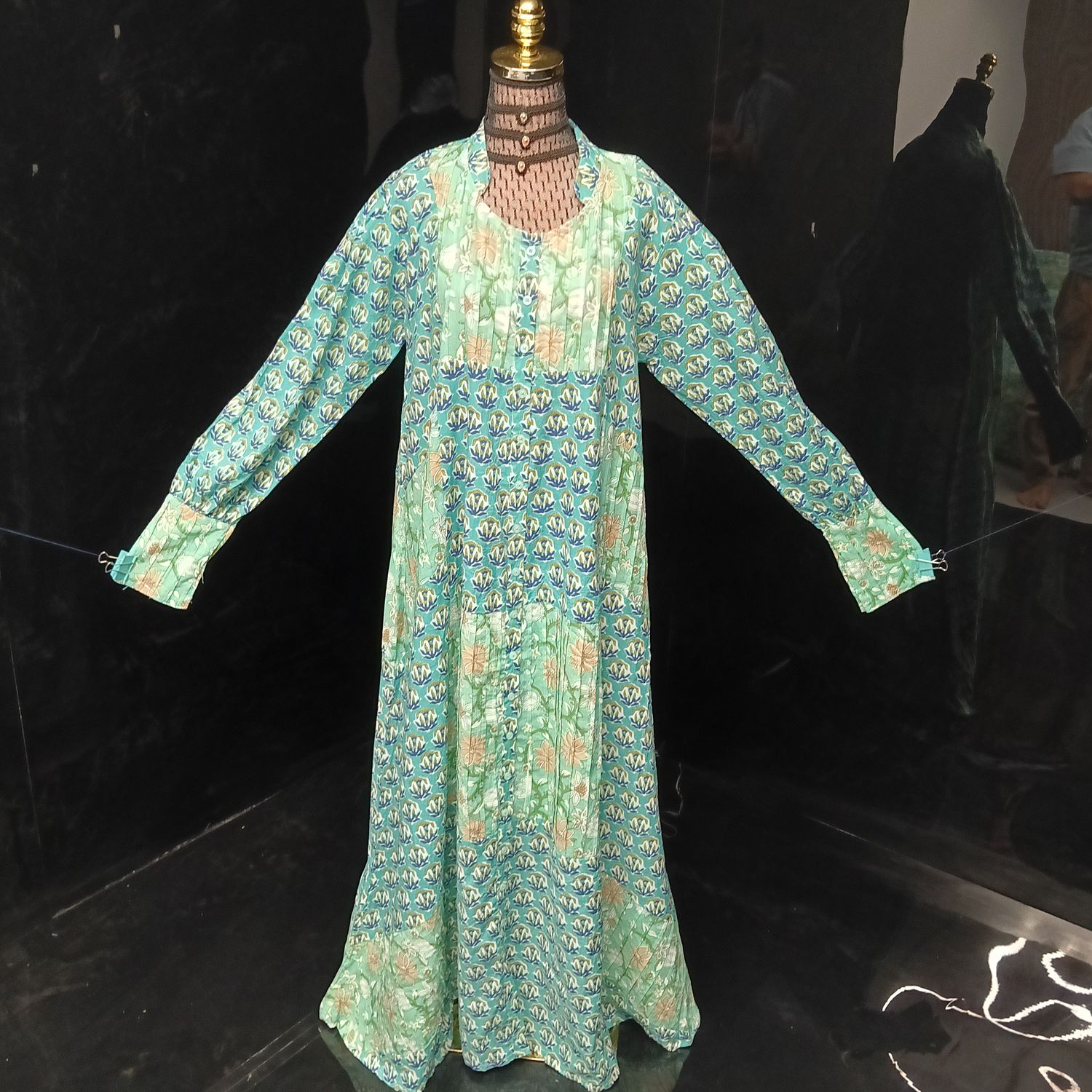 L-XL Jouri Printed Cotton Dress 57" Long Jalabiya