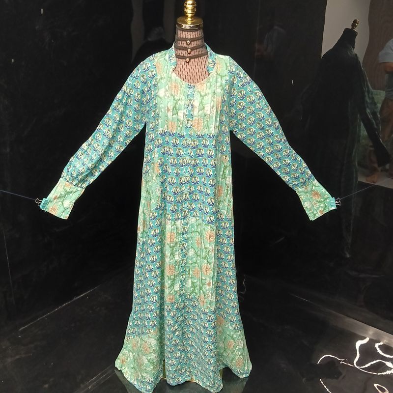 L-XL Jouri Printed Cotton Dress 57" Long Jalabiya