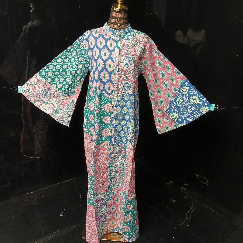 XS-S Darra Multi Printed Cotton Dress 54" Long Jalabiya