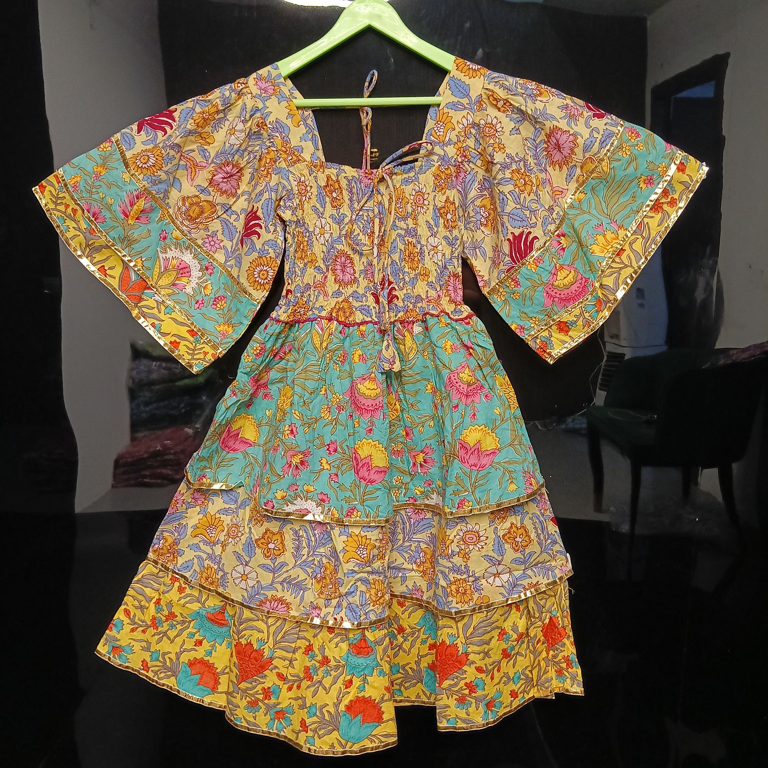 4-5 Year Rahima Printed Cotton Dress 34" Long Jalabiya