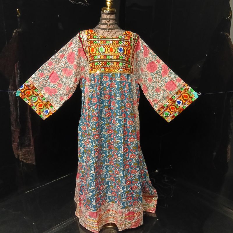 2XL-3XL Banjara Printed Cotton Dress 57" Long Jalabiya
