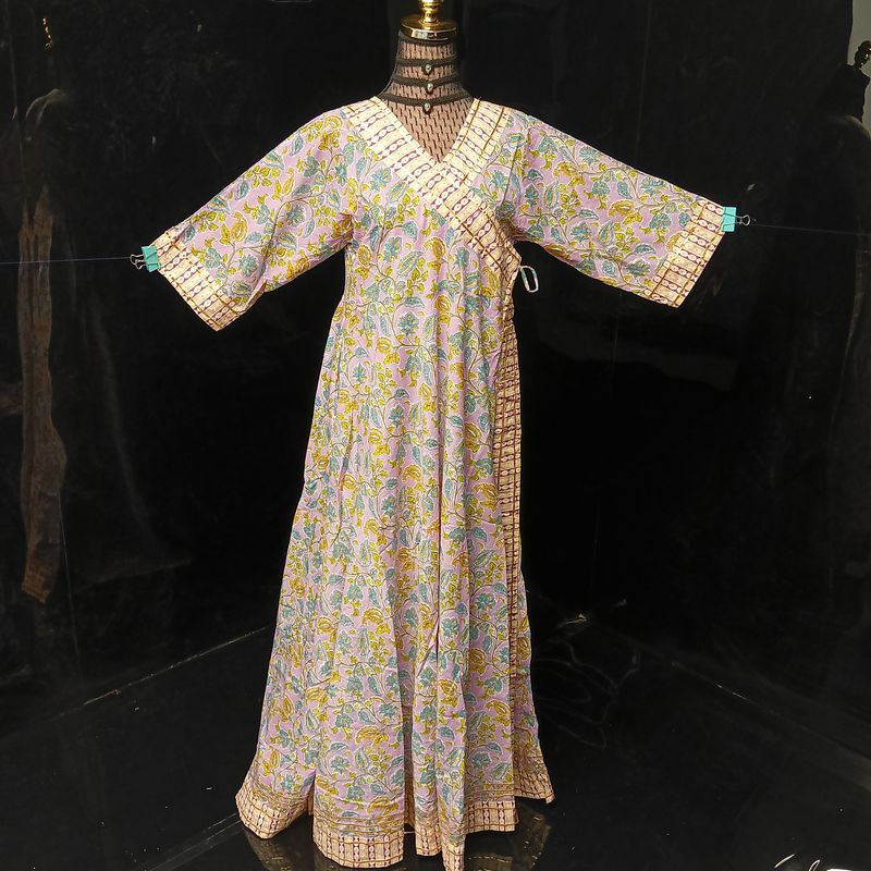 S/M Priam Printed Cotton Dress 57" Long Jalabiya