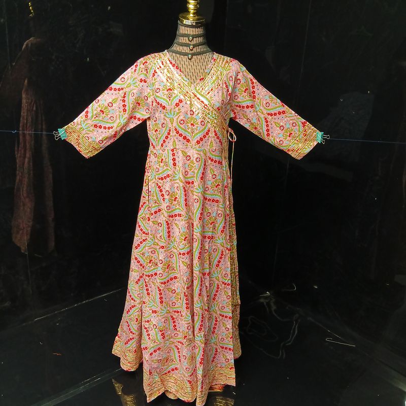 S/M Priam Printed Cotton Dress 57" Long Jalabiya