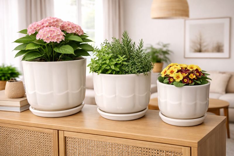 Vazo lulesh qeramike set 3 copë